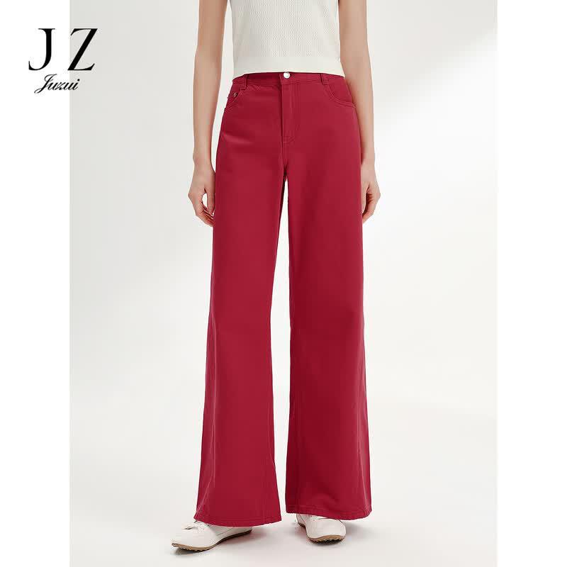 JUZUI Women s Casual Loose-fit Cotton Wide-Leg Pants S