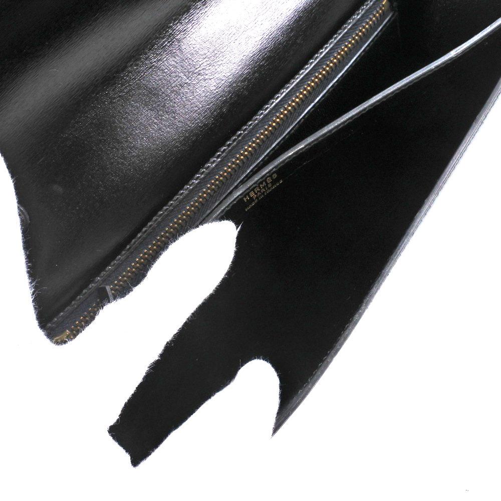 HERMES 2-way clutch Shoulder Bag Tassel black Calfskin Women Used