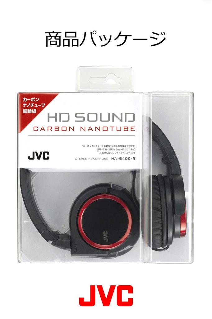 JVC Foldable Red HA-S400-R Closed-back Headphones,