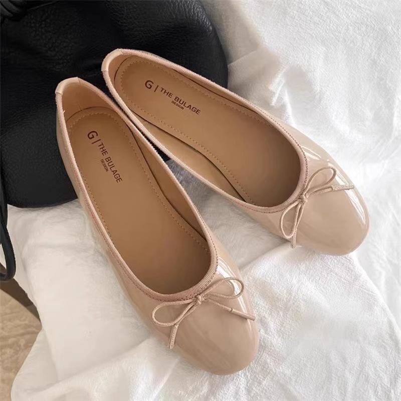 Fashion SUOJIALUN Spring New Women Flat Shoes Fashion Round Toe Shallow Slip On Ladies Elegant Ballerina Shoes Soft Flat Heel Ballet Sho