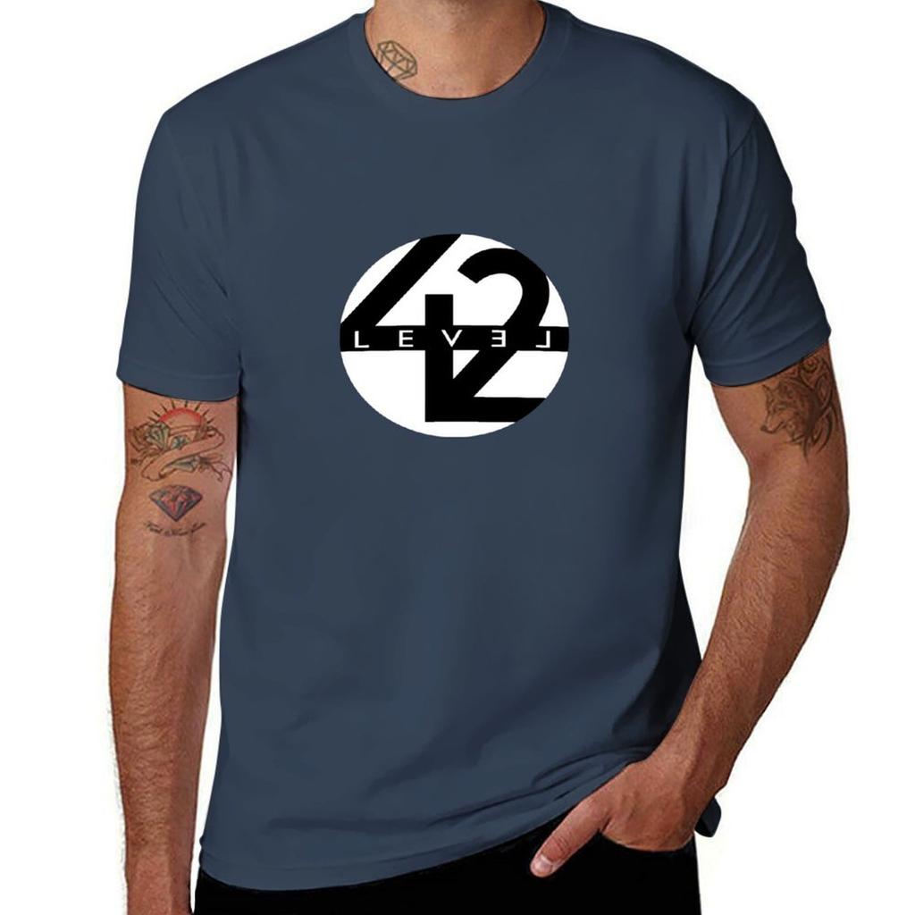 Level 42 Logo T-Shirt Stilvoller Print Kurzarm T-Shirt