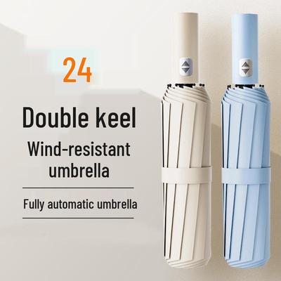 Fully Automatic Extra Large Dual-Use Black Glue Umbrella for Sun and Rain - Folding, High-End Sunshade