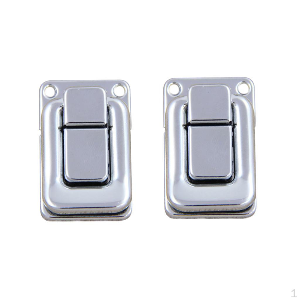 

1 Pair Of Latch Hardware Tool Jewelry Wood Boxes Hasp Buckles 39 x 59mm_Silver