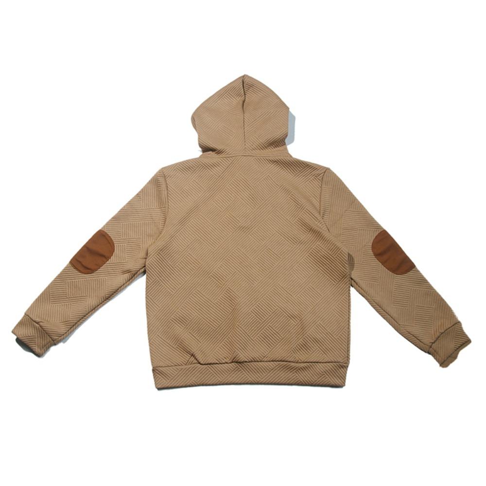 New Mens Fashion Pullover Hooded Long Sleeve Drawstring Button Sweatshirt Streetwear Texture Athletic Hiking Outdoor Jackets