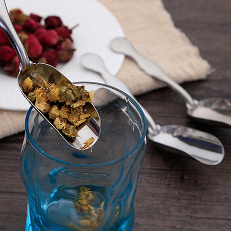 Stainless Steel Measuring Shovel Spoon Vintage Loose Leaf Tea Scoop Coffee Bean Scooper Long Handle Teaspoon For Kitchen Sugar