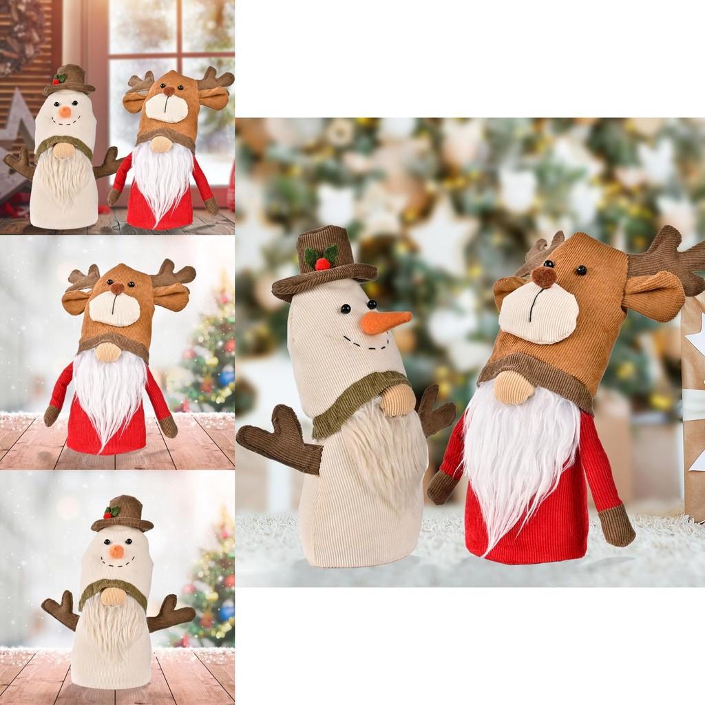 Festive Handmade Christmas Plush Doll With Antlers Ideal For Seasonal Home Decor