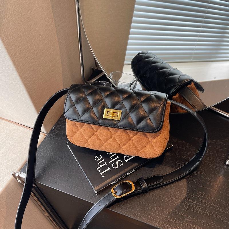 Popular retro small square bag women's new diamond embroidery thread shoulder bag niche messenger bag