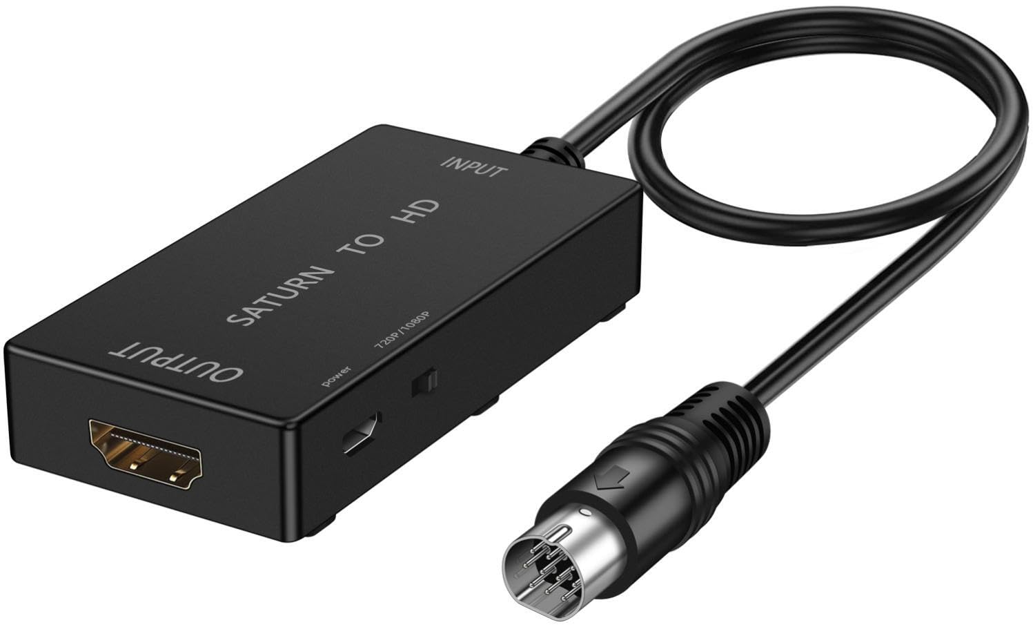 

MEEKI HDMI Converter Cable Adapter for Sega Saturn Game Plug and No Lag to Micro Cable Console, 720P/1080P Output, Play, (USB Included) чорний