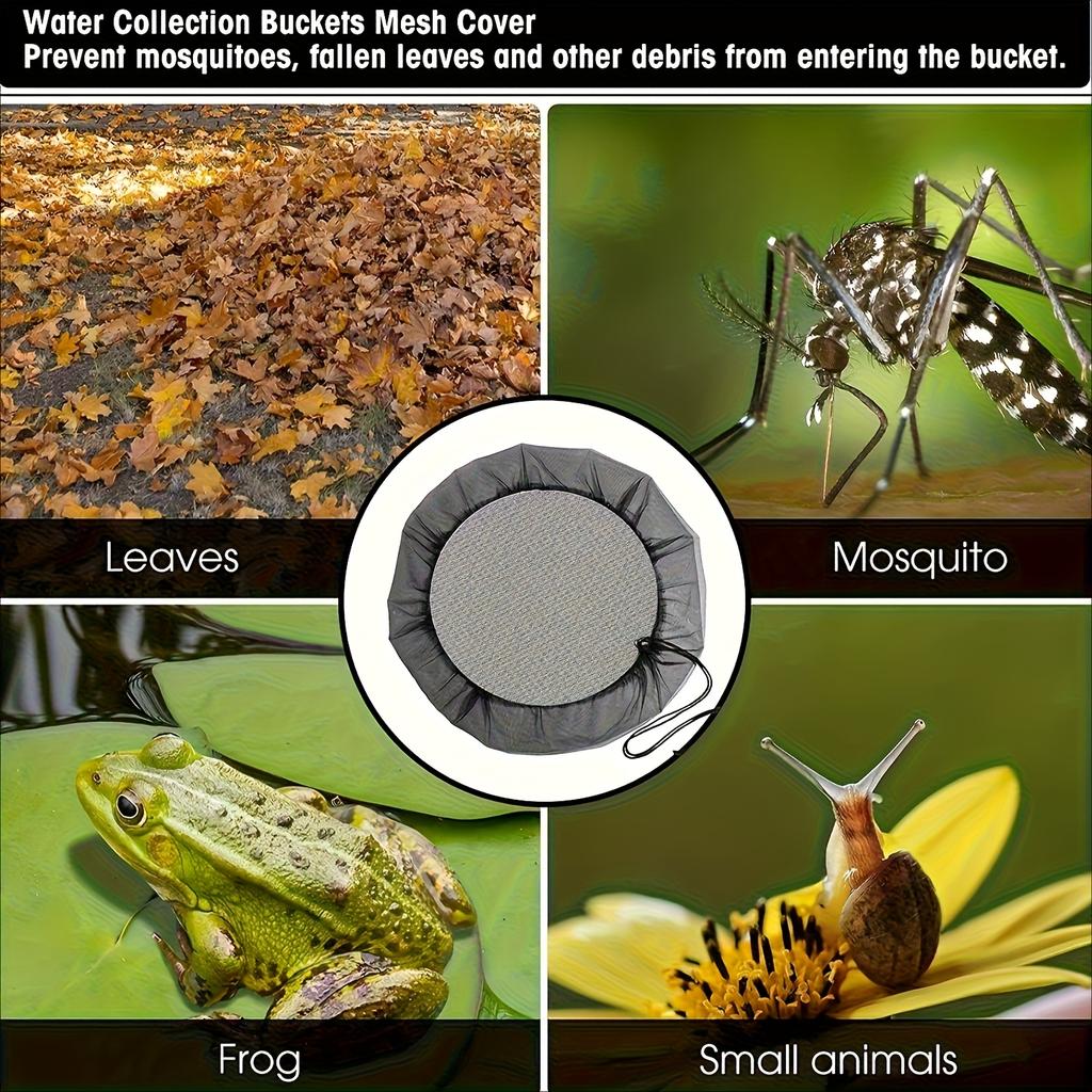 2/4pcs  Heavy-Duty Polyester Mesh rain barrel covers with Drawstring Closure  for Outdoor, Compatible with Standard Rain Barrels