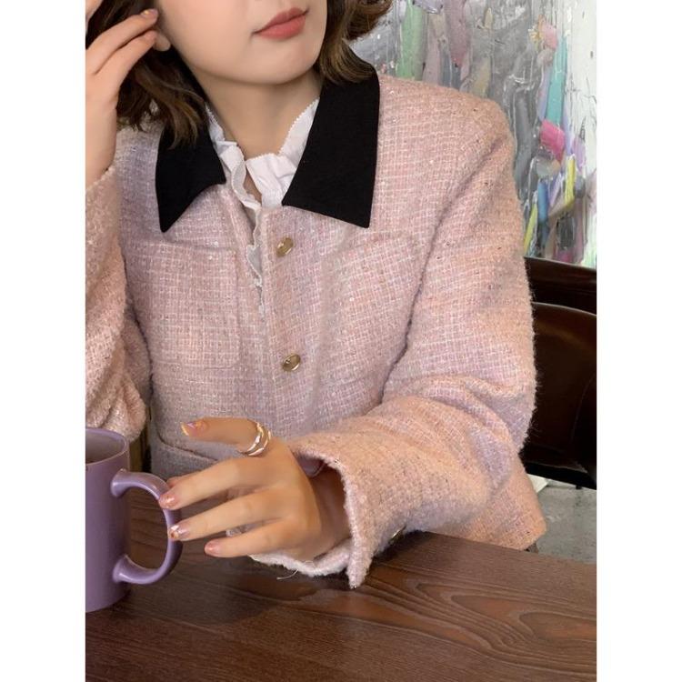 Off White Small Fragrant Coat Women Short Jacket Spring Autumn New Foreign Style