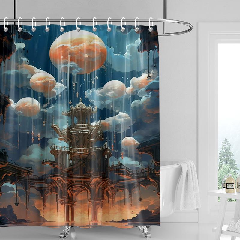 Colorful Chandelier Shower Curtain-Vibrant Multicolor Bulb, Gourmet Waterproof, Artistic Bathroom Decor 180x180cm