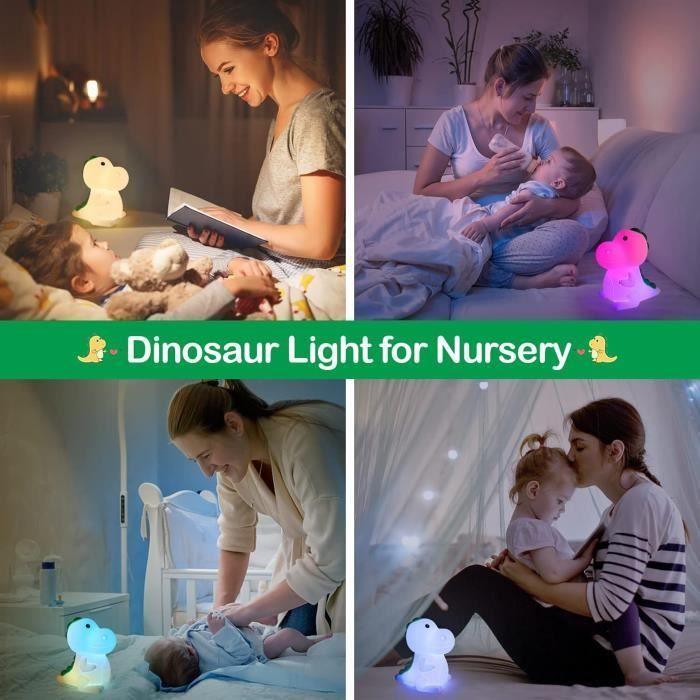Veilleuse Dinosaure pour enfants,lampe de chevet LED portable et rechargeable pour la chambre des tout-petits