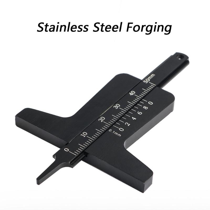 Rustproof Stainless Steel Tire Depth Gauge Measuring Tool Featuring Easy to Read Marking Ideal for Car and Bike Tires