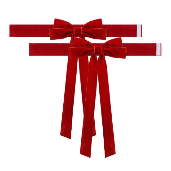 

Рождественские красные банты-подхваты для штор, бархатные банты-зажимы для штор, бордово-красные держатели для штор, задние фиксаторы для рождественской вечеринки, дома, отеля, оконный декор 2pcs