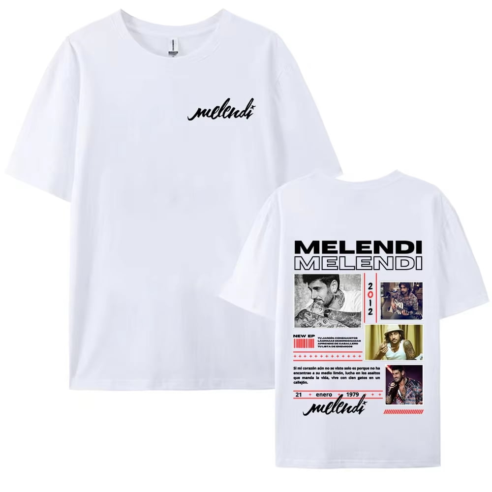 Rapper Melendi Album 2025 Tour T-Shirt Men Women Unisex Short Sleeve Oversized Y2k Round Neck Tee Streetwear Hip Hop Male Tops