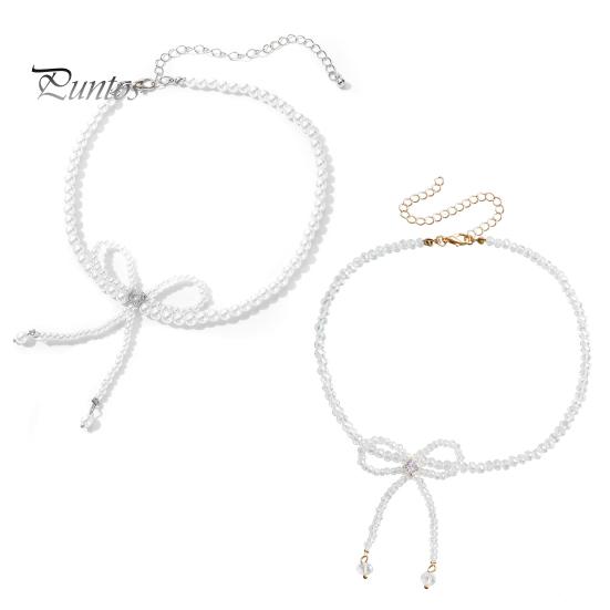 Faux Pärlchoker Halsband med Justerbar Passform Rosett Design Kort Halsband Formella Evenemang Klänningar Fester Halsband Smycken Gåva