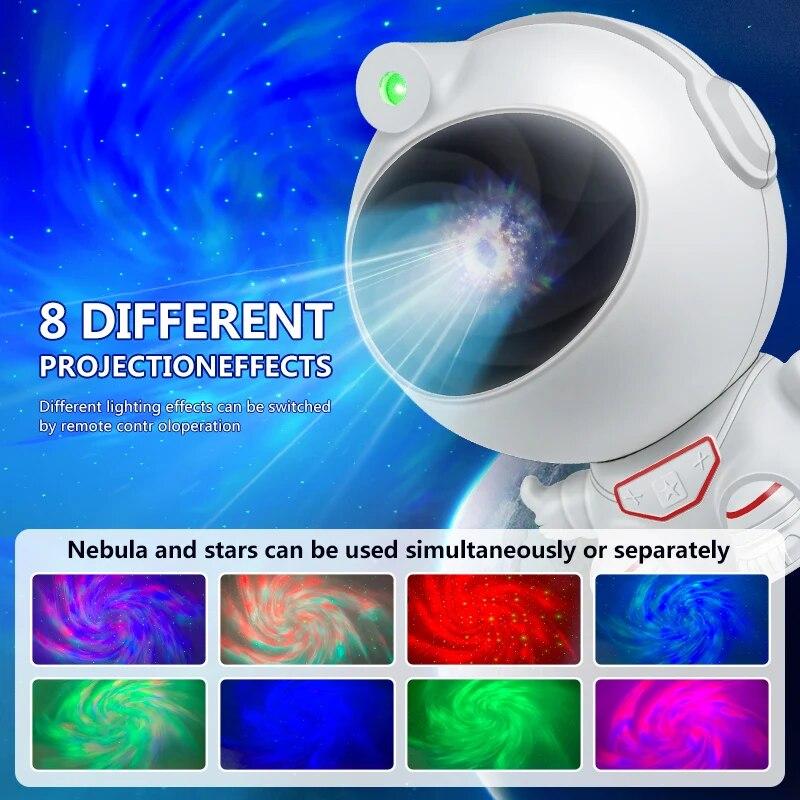 Astronaut Galaxy Star Projector Light Sky Nebula Lamp Home DIY Sticker Room Bedroom Decoration Night Lamp Christmas Gift