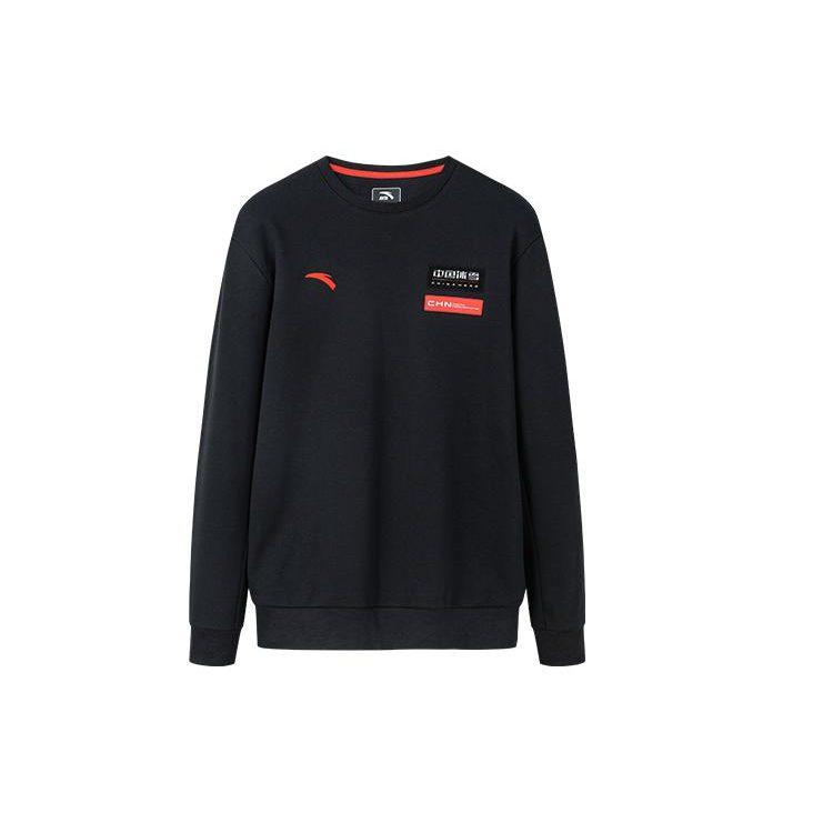 Anta Variety Training Collection Sweatshirts Men's Black Crew Neck Thickened Regular 152247748-3