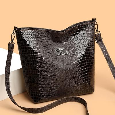 Nová neformální retro estetika temperamentní kbelíková taška módní jednoduchá velkokapacitní ramenní crossbody taška