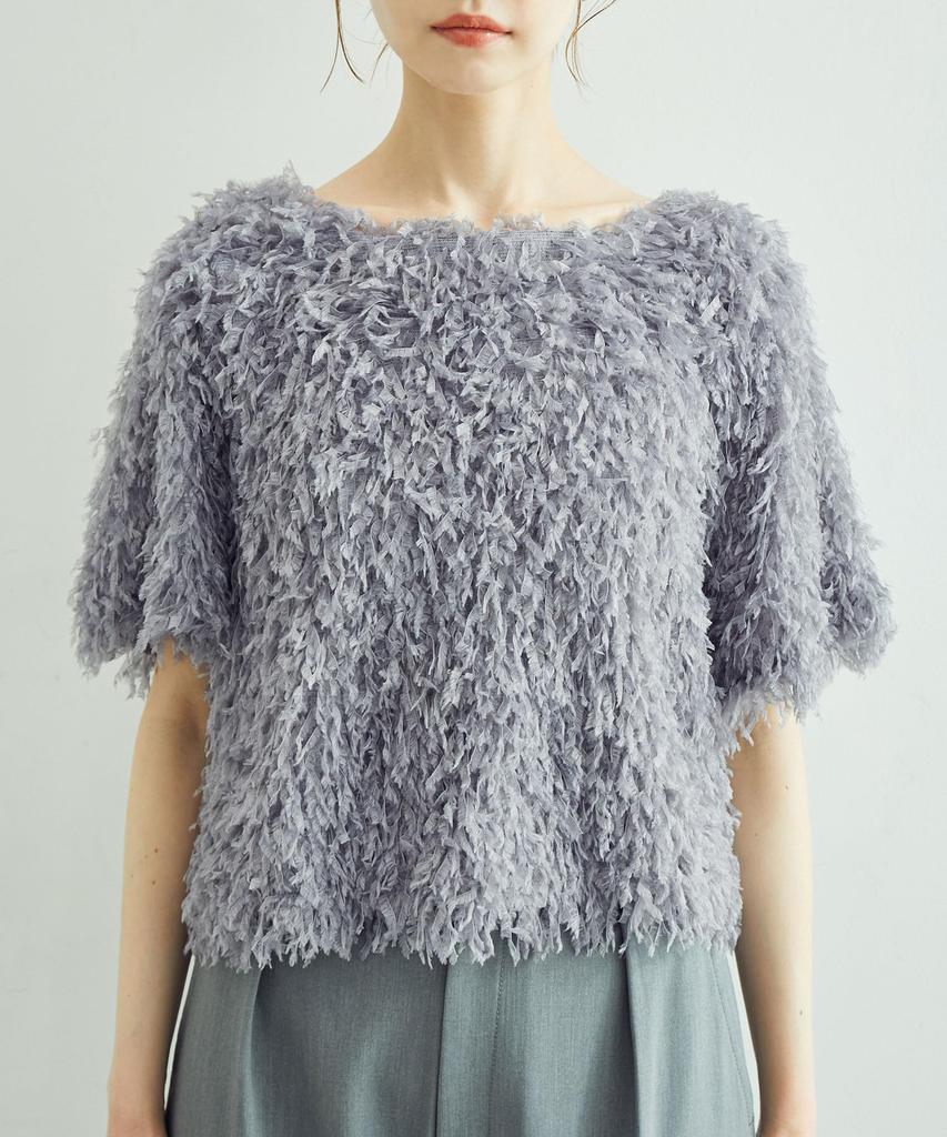 ROPE PICNIC Emur Fringe Half Sleeve Beige 38 Top/2-Way (28)