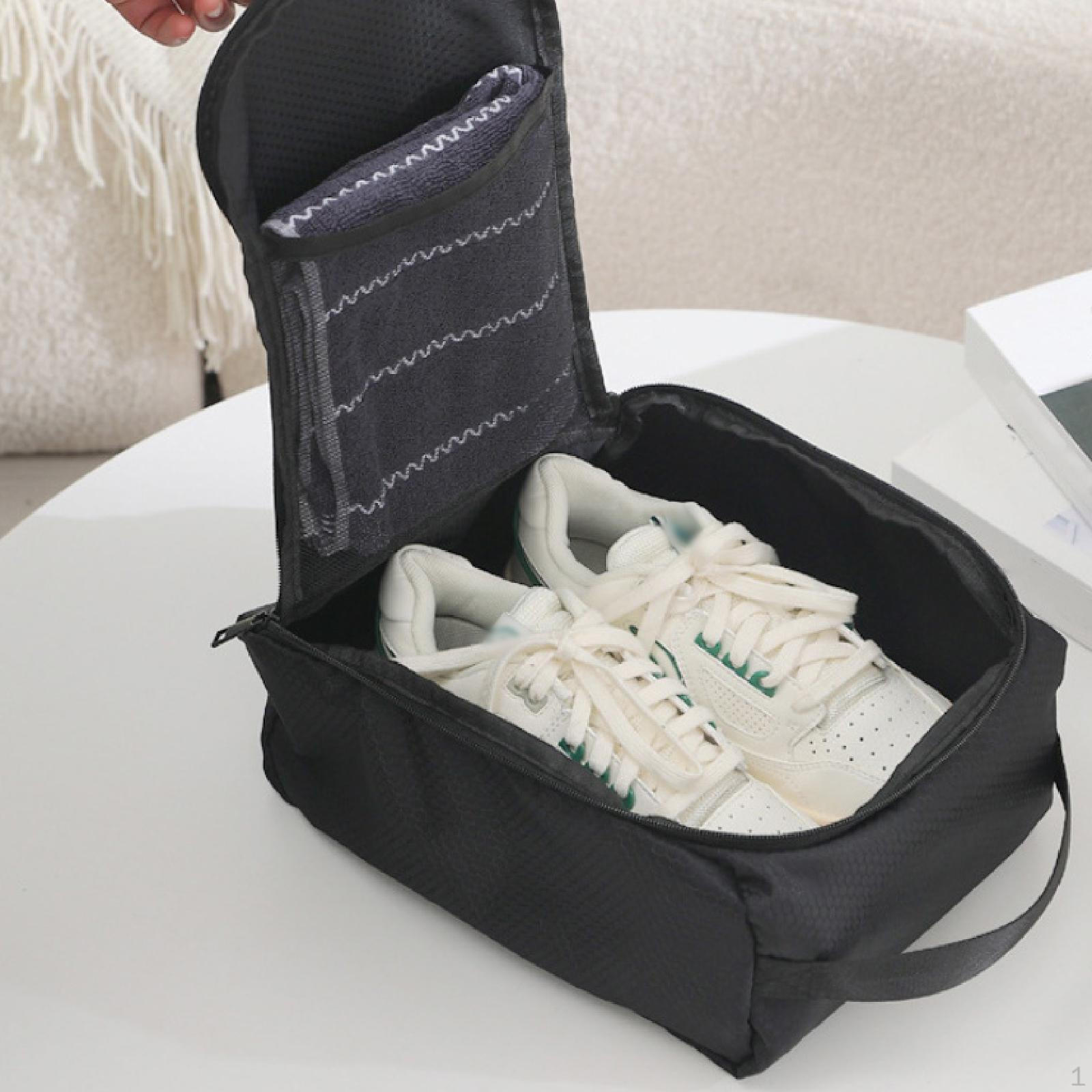 

Golf Shoe Bag Carry Breathable Large Capacity Easy to Zippered Carrier чёрный