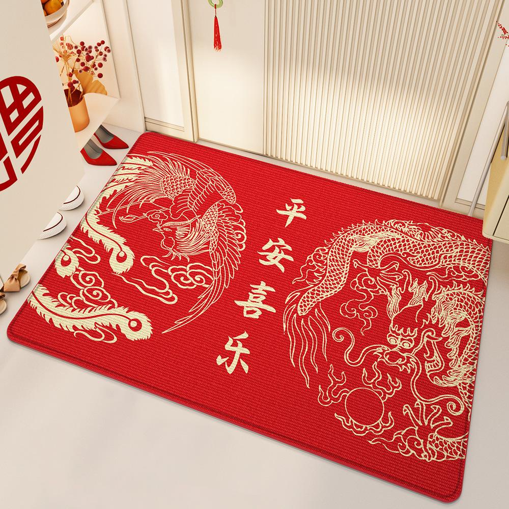 New Chinese Red Festive Dust Resistant Dirty Door Mat Home Access Safe Entrance Door Door Mat
