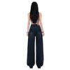 Spring Summer Rhinestone Vintage Relaxed Drape Floor Straight Wide Leg Denim Pants For Women Casual Pants Oversize Denim Trousers