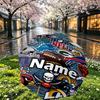 Custom Name Personalized NFL Print Umbrella, Auto Open Close, 8‑Rib Sturdy Frame, Commute Camping Hiking Use, Birthday Gift