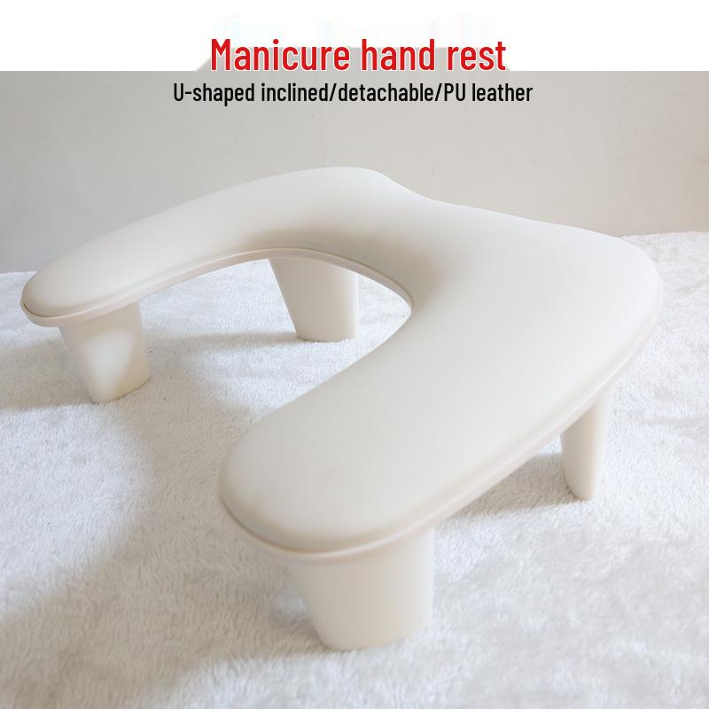 Dual Hand Nail Art Rest: Portable, Detachable, Inclined PU Leather Stand