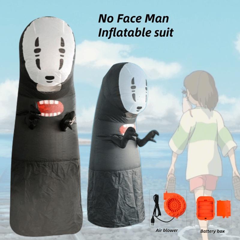 Spirited No Away Face Man Inflatable Costume Halloween Blow Up Fun Suit Cosplay