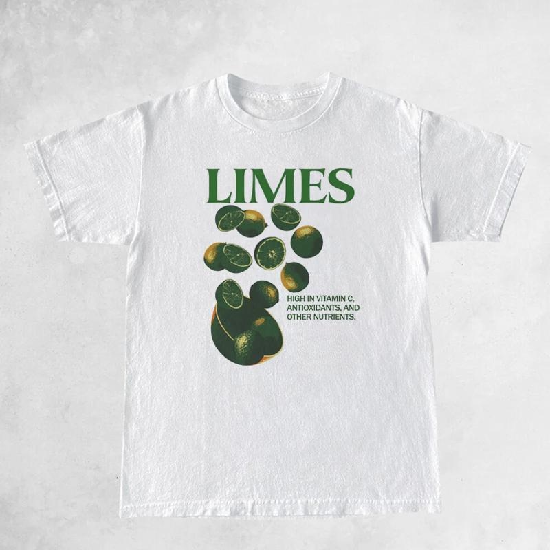

Retro style Lime Graphics Retro aesthetics Street Harajuku Fashion Personality Street hip Hop men women universal T-shirt - M... S разноцветный