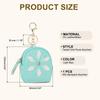 PATIKIL Women's Mini Backpack Keychain, Creative and Cute Flower Rhinestone Pendant Bag PU Leather Key Ring, Makeup Key Card Data Cable Organizer