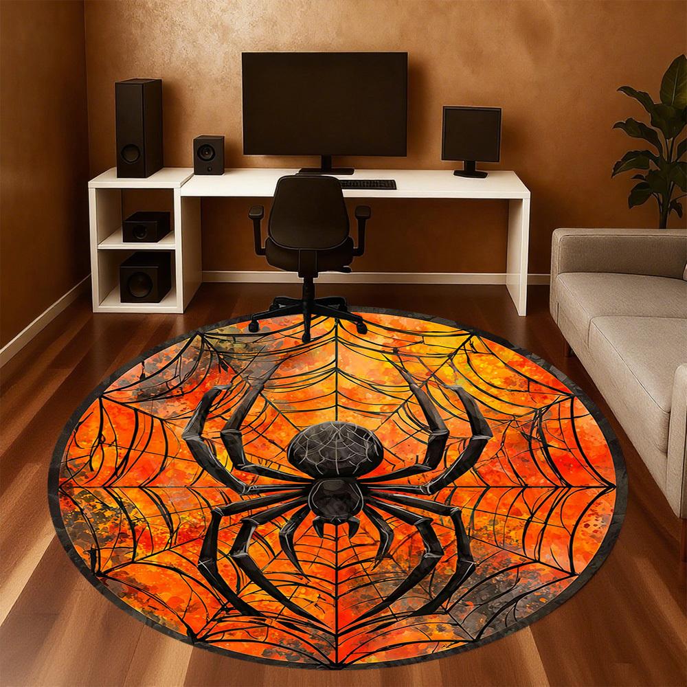 1PC spider web Office Round Area Rug, Under Office Chairs Bedroom Living Room Home Decor, Carpet for Office -1110135