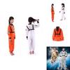 Astronauten Cosplay Kostüm für Kinder Polyesteranzug mit Raumanzugdesign für Halloween-Partys