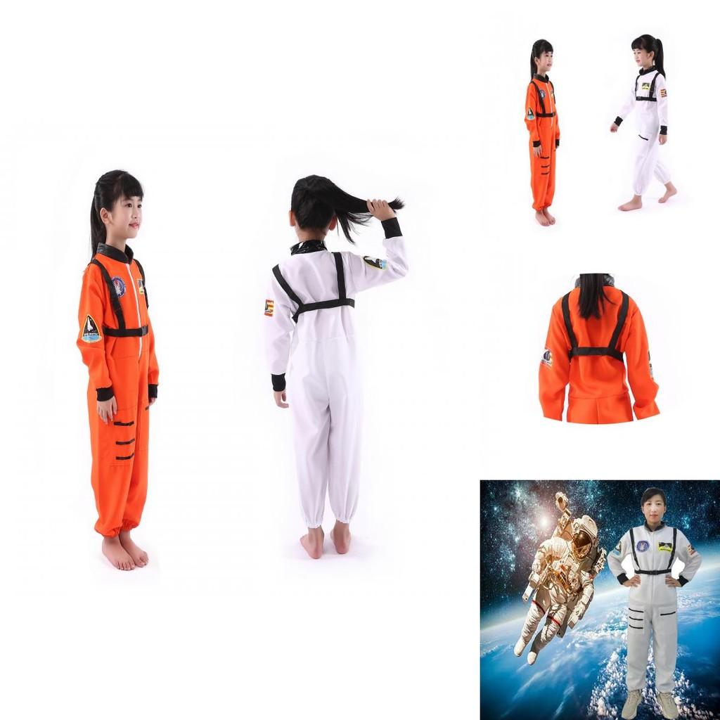 Astronauten Cosplay Kostüm für Kinder Polyesteranzug mit Raumanzugdesign für Halloween-Partys