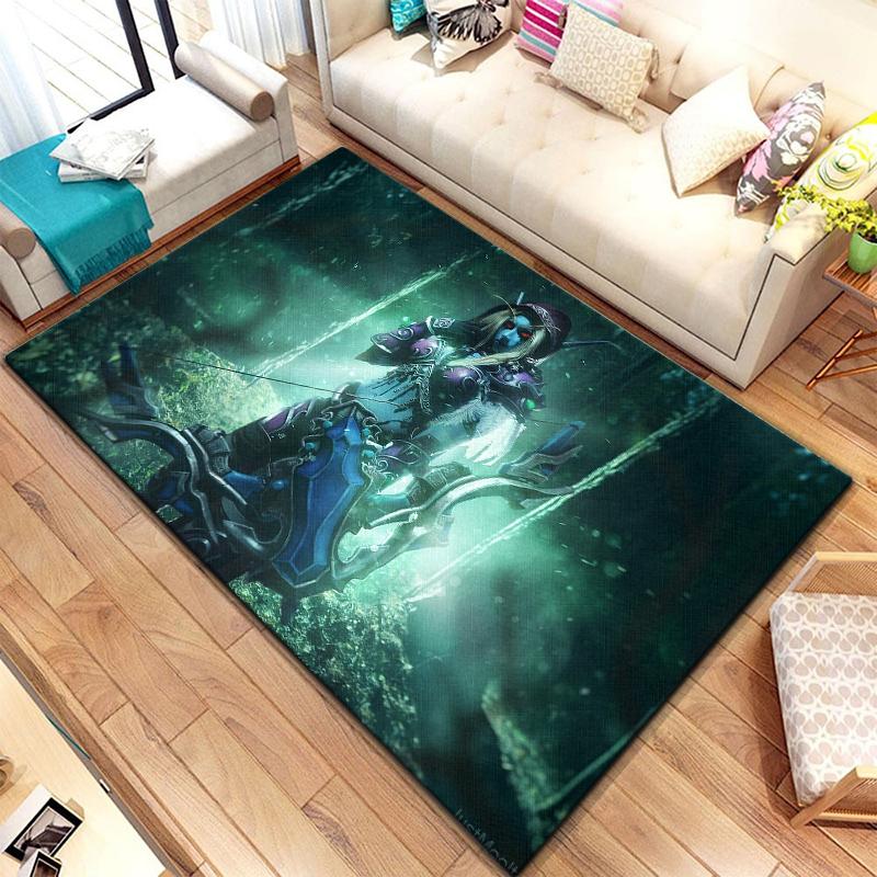 Spiel World of Warcraft Teppich für Wohnzimmerteppiche Camping Stranger Things Picknickmatte Rutschfester E-Sport-Teppich Yogamatte Fans Geschenk