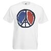 Mens White Peace In Paris 100% Cotton T-shirt Mens Tees Top French Flag Political Ceasefire One Love