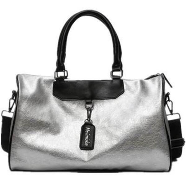 

2026 New yearsPU Leather Handbag High Quality Crossbody Bag for Women Silver Girl Ladies Bags Tote Travel Bag KTY 46x17x30cm серебряный
