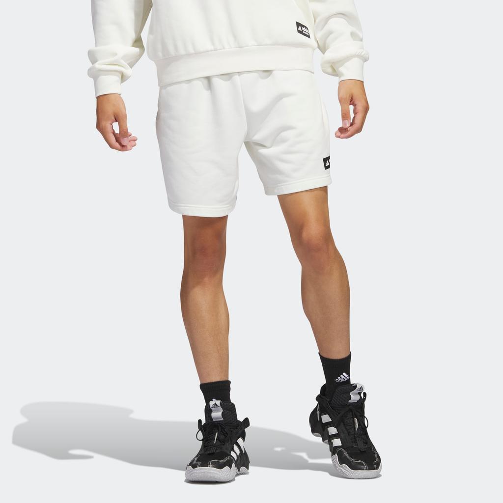 Adidas Legends Shorts Solid Color Logo Drawstring Basketball Pants Men Shorts Han-Jade-White HY2763