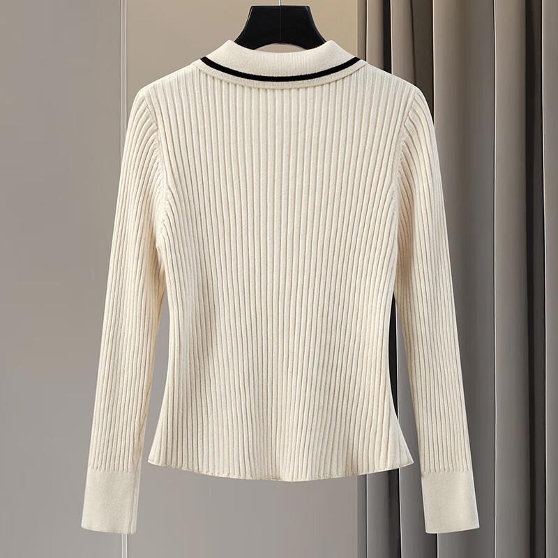 Women's Ribbed Knit Short Cardigan with Lapel