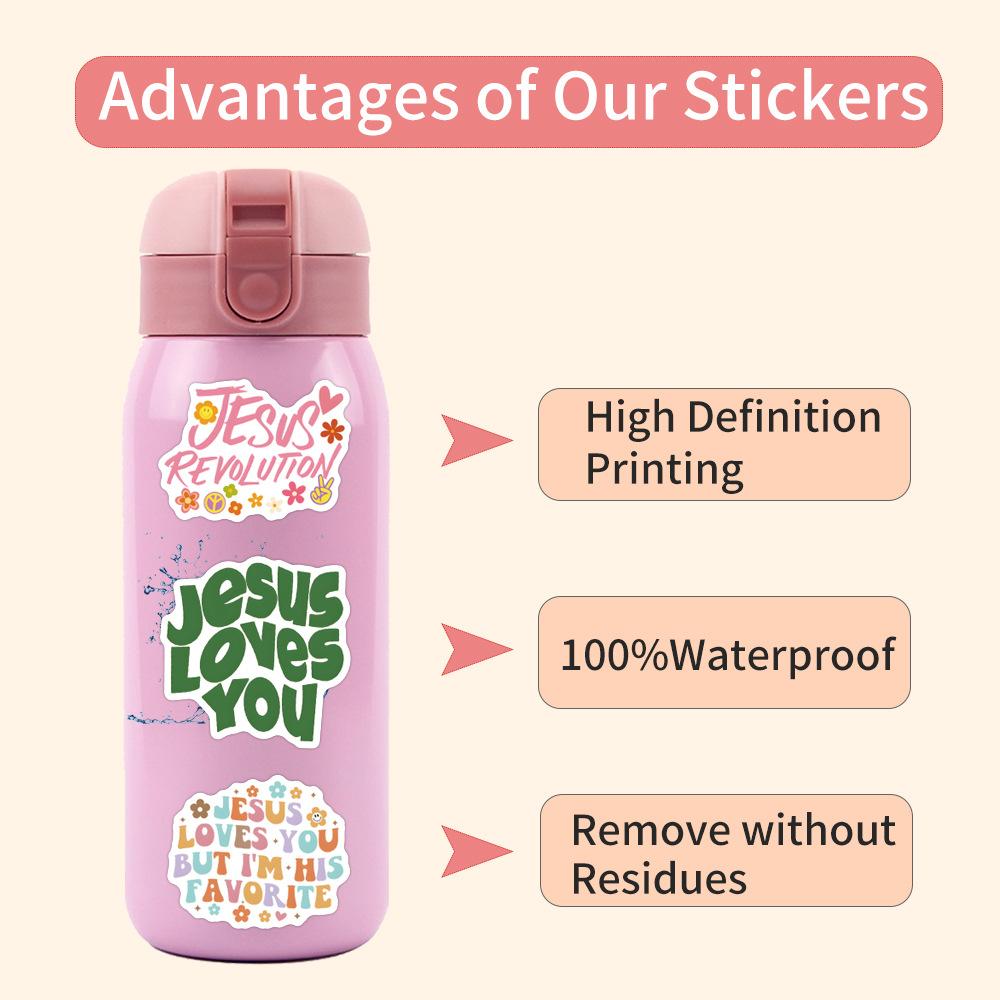 110 New Jesus Loves You Graffiti Stickers Decorate Notebook Suitcase Mobile Phone DIY Stickers