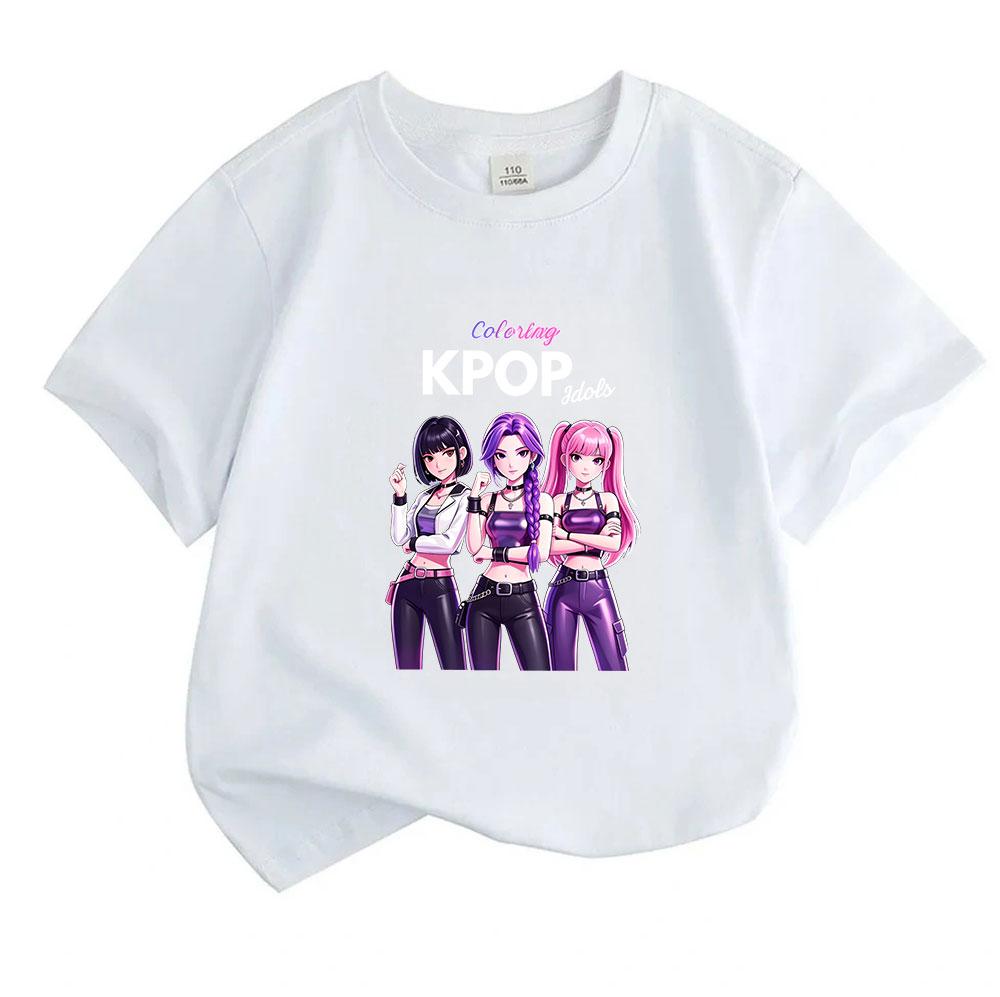 Kids Boys Girls Crew Neck Short Sleeve 100% Cotton T-Shirt,