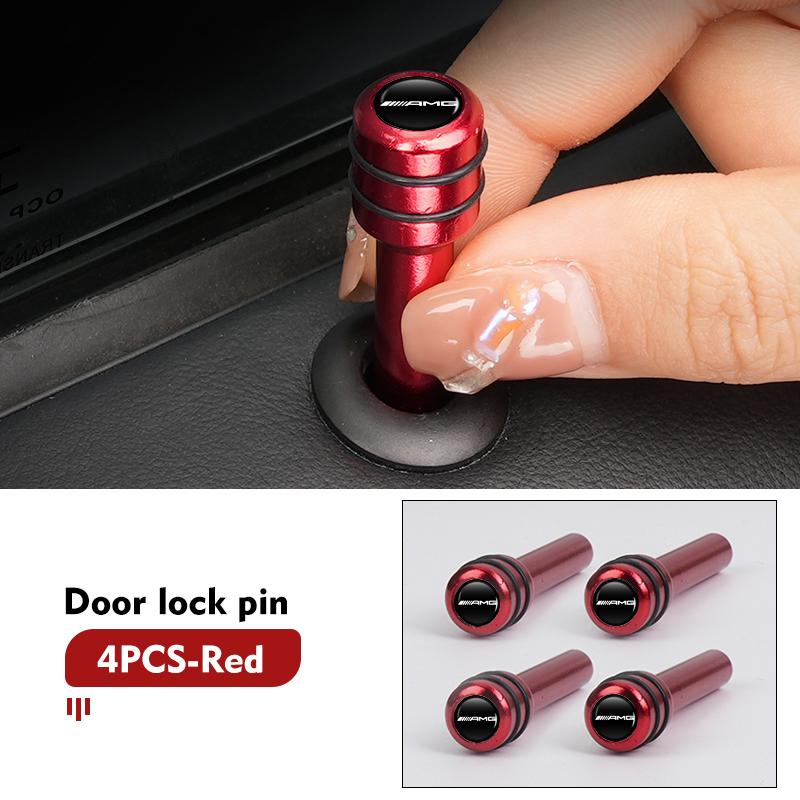 Universal Car Door Lock Knob Pull Pins Aluminum Alloy Security For Mercedes Benz AMG A B C E S G Class W201 W210 W108 W205 W203
