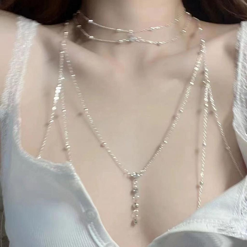 Exotic trend fierce girl body chain chest chain exaggerated high-end collar chain sequin pure erotic back chain decoration woman
