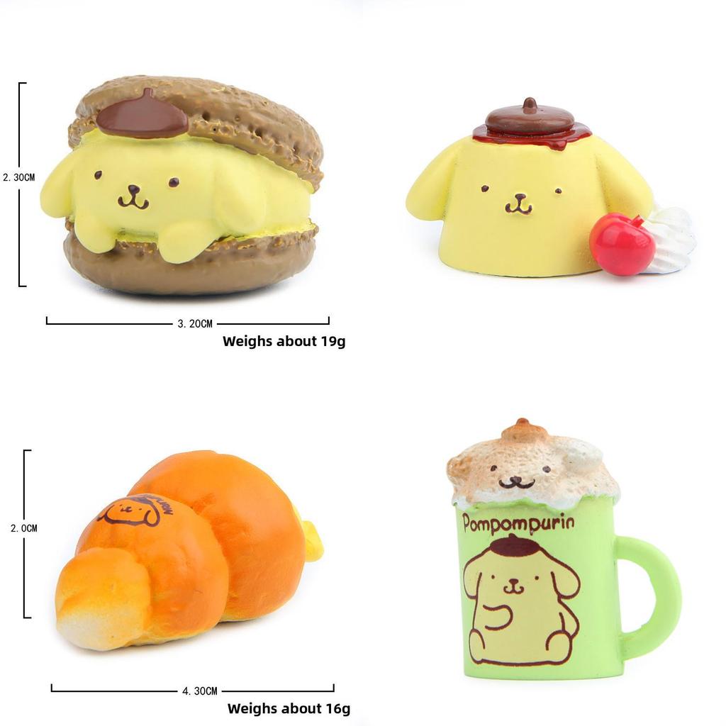 Resin Food Diorama With Cute Cartoon Pompompurin Pudding And Burger Bread For Festive And Promotional Gifts