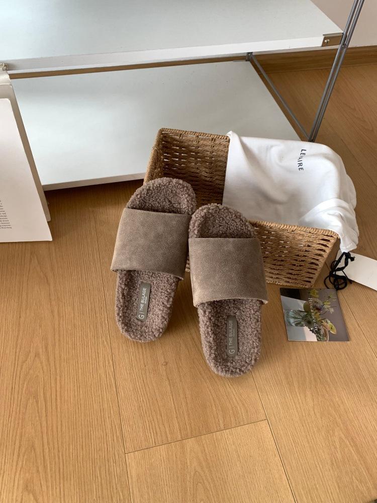 Korean version of the classic simple and generous soft bottom with open-toed lazy one-pedal Mao Mao Birken slippers