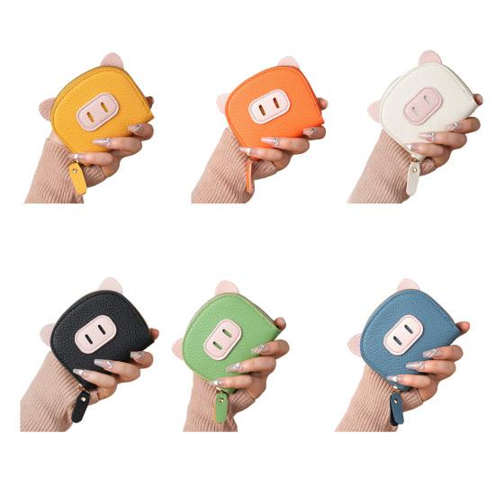 Piggy Coin Wallet Zip Around Purse with Multi Card Slots Accordion Style Coin Purse Card Holder for Girls Travel Dating Shopping
