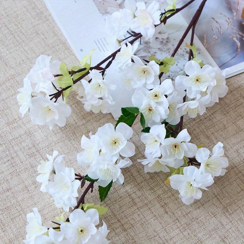 Artificial Cherry Blossom Branches Pink Faux Cherry Flowers Peach Branches Silk Tall Stems for Home Living Room Dining Table Decoration