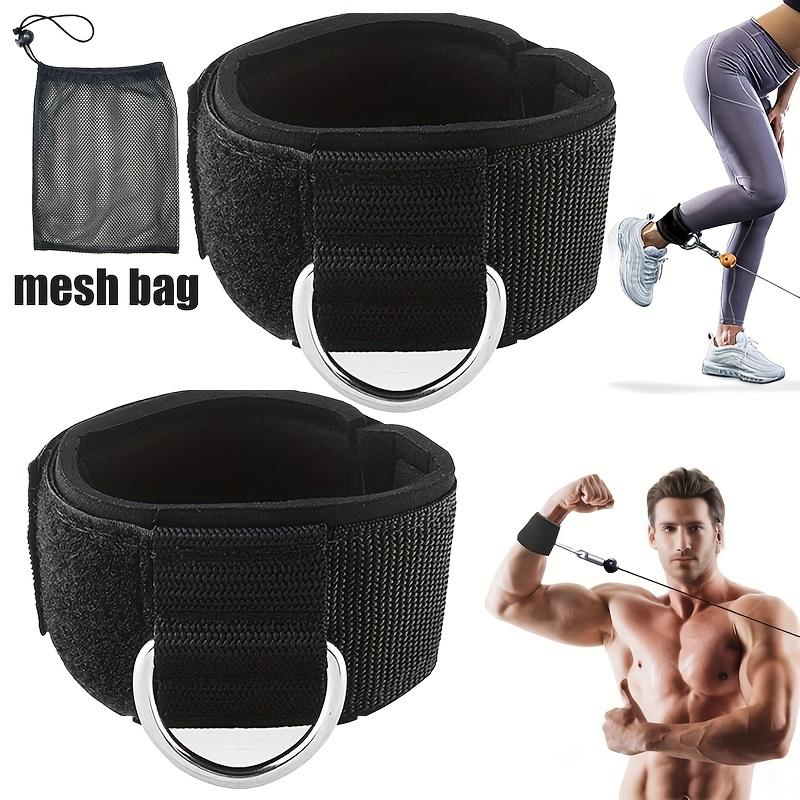 1 Paar Verstellbare Doppelzweck-Knöchelriemen/Handgelenkriemen für Kabelzugmaschinen - mit dicker Polsterung, Synthetikkautschuk, Schwarz, Universal