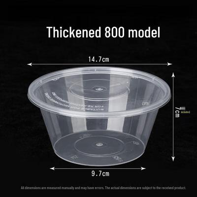 BOUSSAC 800ml Disposable Round Food Container with Lid